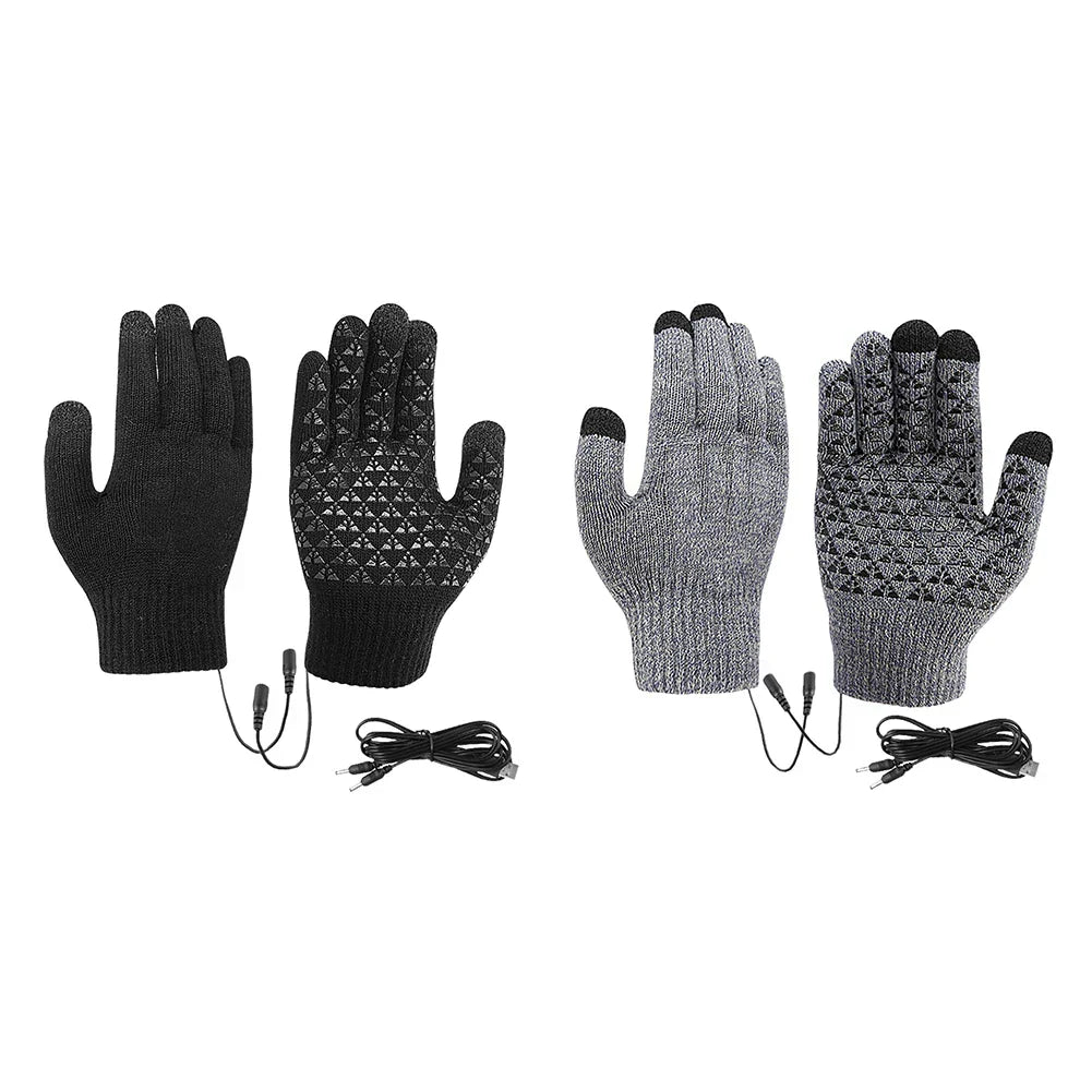 Plushley™ USB Heated Touchscreen Gloves with Non-Slip Grip