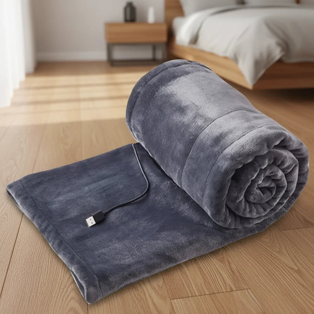 Plushley™ Portable USB Heated Blanket with 3 Heat Settings
