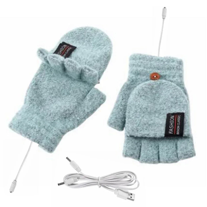 Plushley™ USB Rechargeable Heated Knit Gloves with 3 Heat Settings