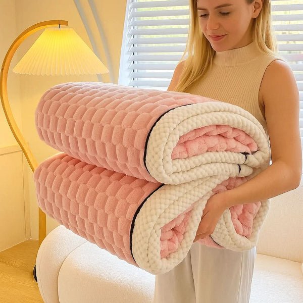Plushley™ Textured Sherpa Fleece Throw Blanket, Cloud-Soft and Cozy