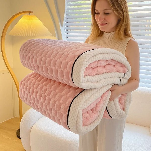 Plushley™ Textured Sherpa Fleece Throw Blanket, Cloud-Soft and Cozy
