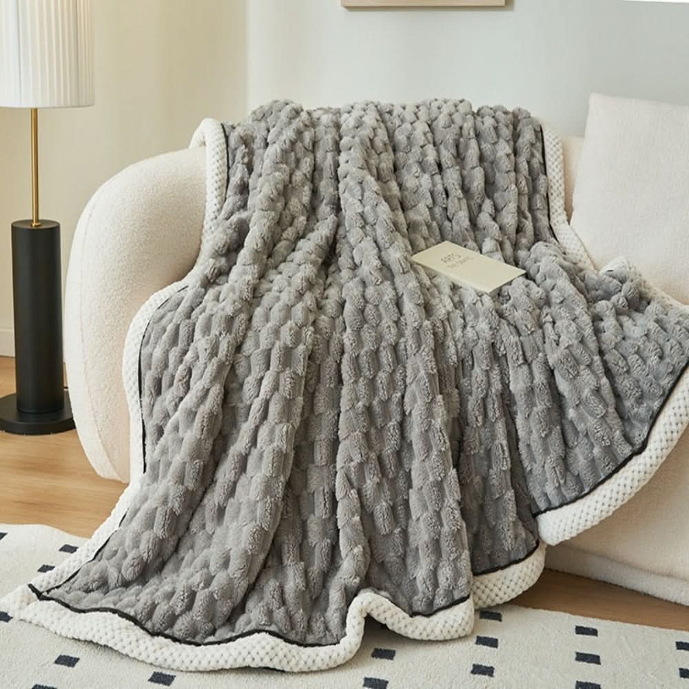 Plushley™ Textured Sherpa Fleece Throw Blanket, Cloud-Soft and Cozy