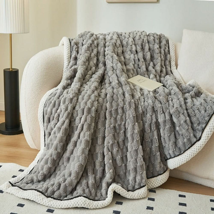 Plushley™ Textured Sherpa Fleece Throw Blanket, Cloud-Soft and Cozy