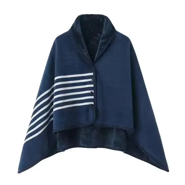 Wearable Plaid Blanket with Snaps – Poncho, Cape or Wrap