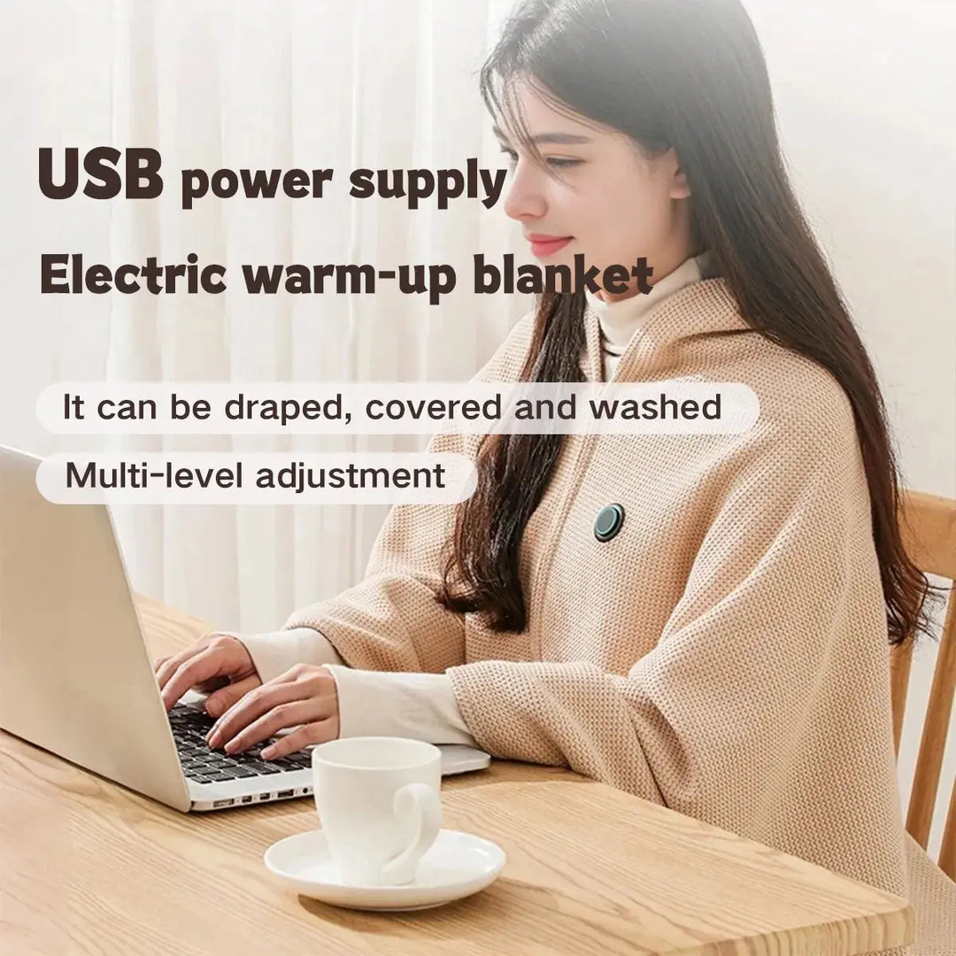 Plushley™ USB Heated Scarf Wrap with 3 Heat Settings