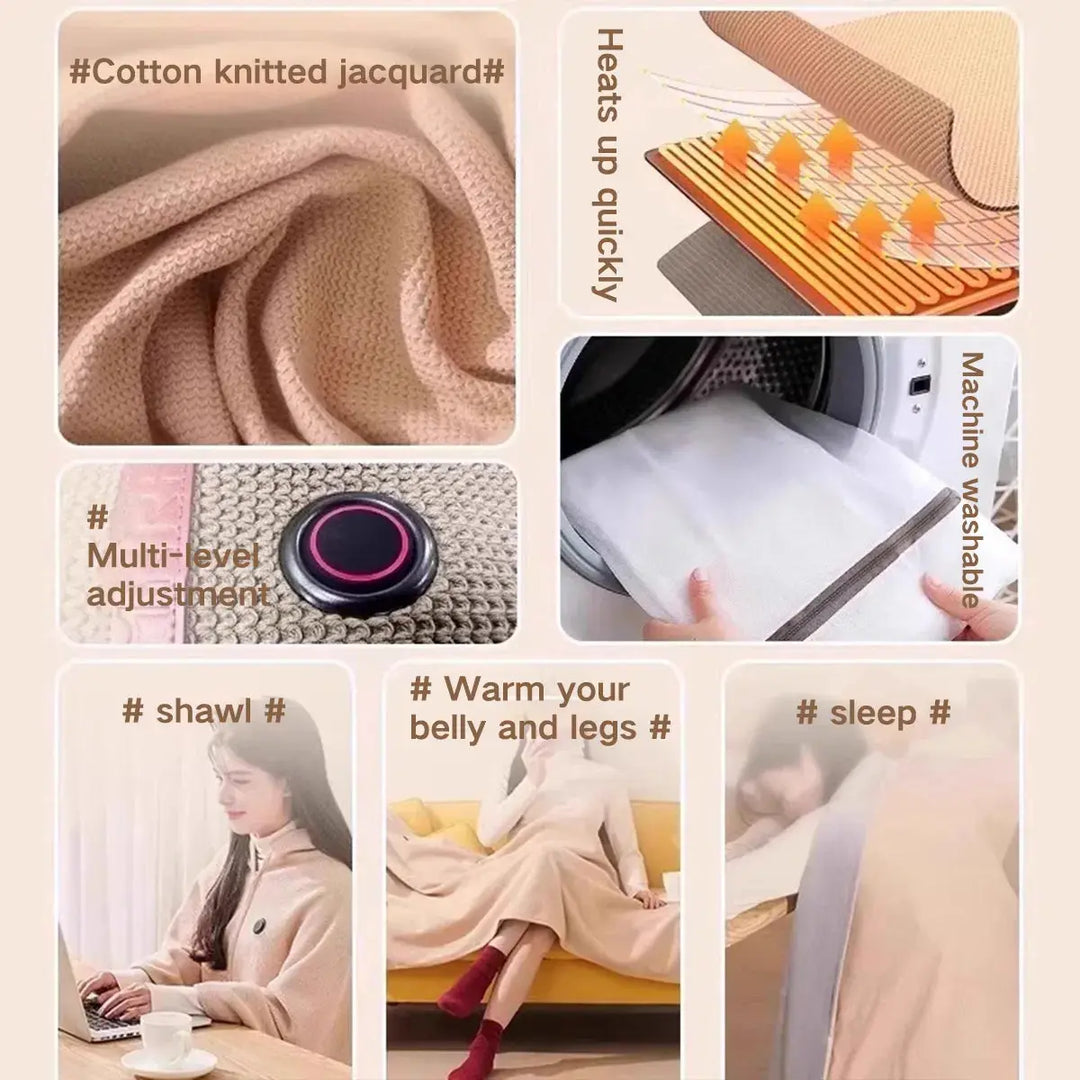 Plushley™ USB Heated Scarf Wrap with 3 Heat Settings