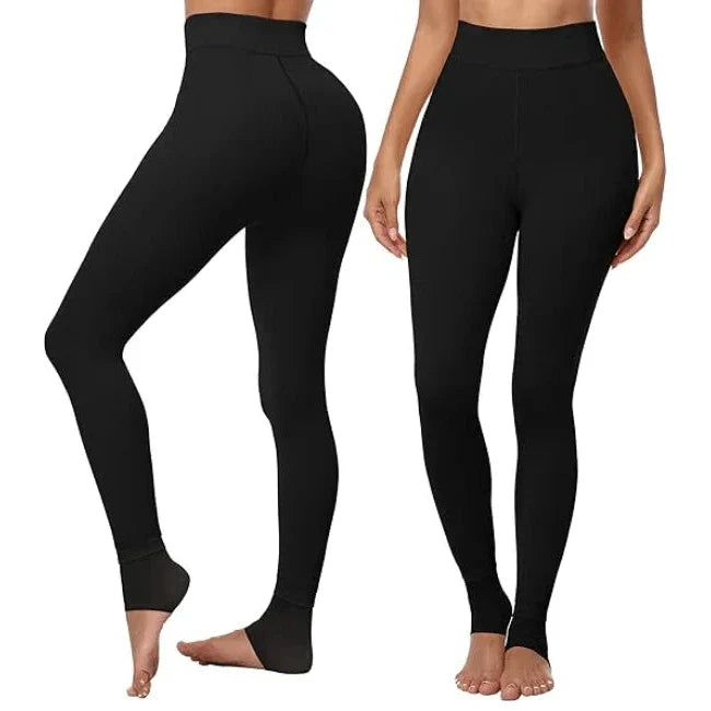 High-Waisted Fleece Lined Leggings for Cold Weather