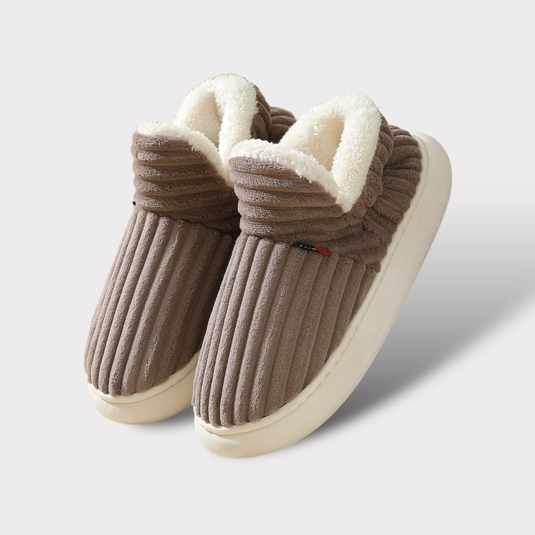 Thick-Sole Fleece Slippers for Men and Women, Non-Slip Grip