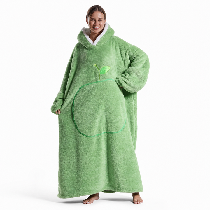 Oversized Sherpa Fleece Hooded Blanket with Sleeves and Pocket
