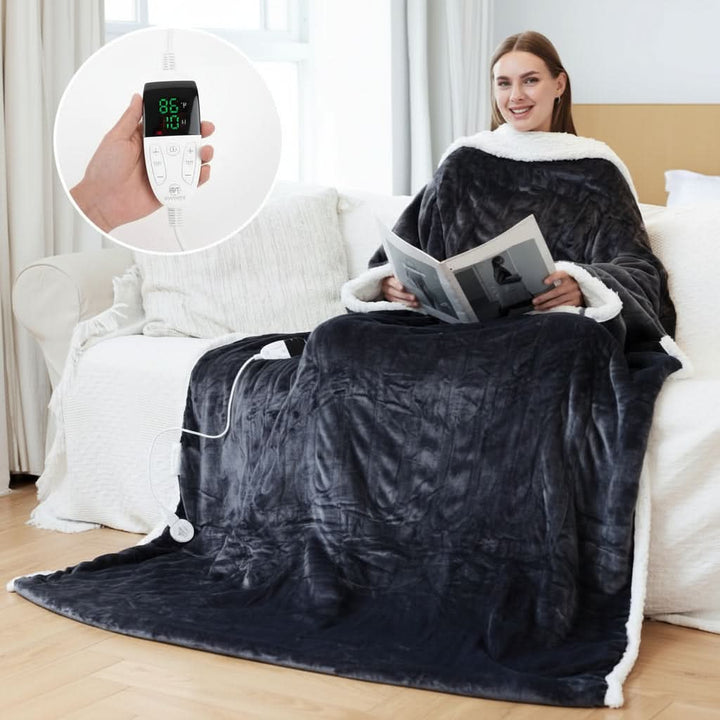 Sherpa Wearable Blanket with Sleeves and a Cozy Foot Pocket