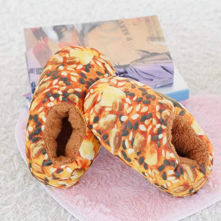 Toast Bread Winter Slippers with Fleece Lining and Ankle Cuff