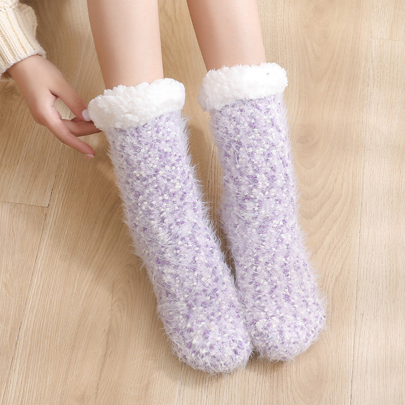 Sherpa-Lined Non-Slip Grip Socks for All-Day Warmth