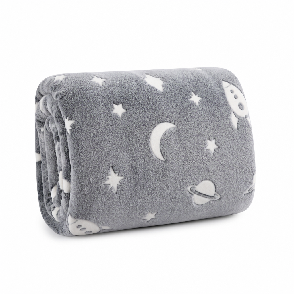 Glow-in-the-Dark Flannel Kids Blanket, No Batteries Required