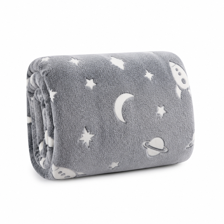 Glow-in-the-Dark Flannel Kids Blanket, No Batteries Required