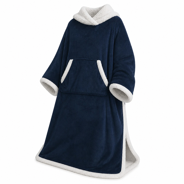 Sherpa Wearable Blanket with Sleeves and a Cozy Foot Pocket