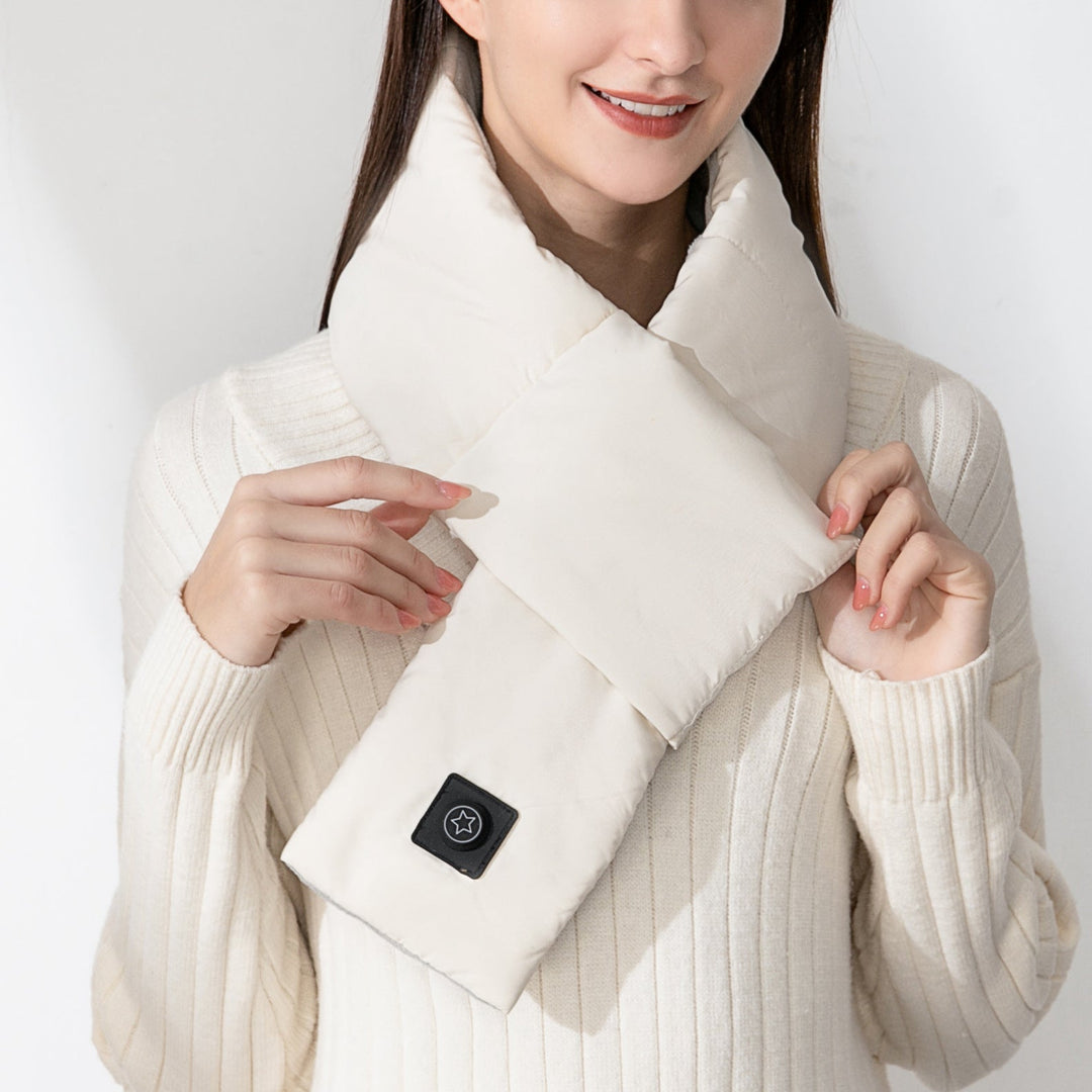 Plushley™ Cotton Heated Scarf with 3 Heat Levels and 7-Hour Battery