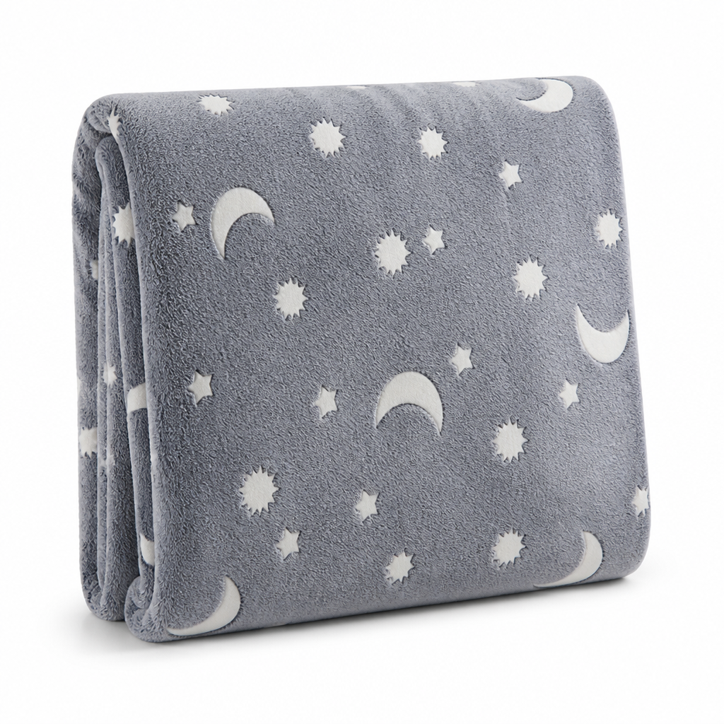 Glow-in-the-Dark Flannel Kids Blanket, No Batteries Required