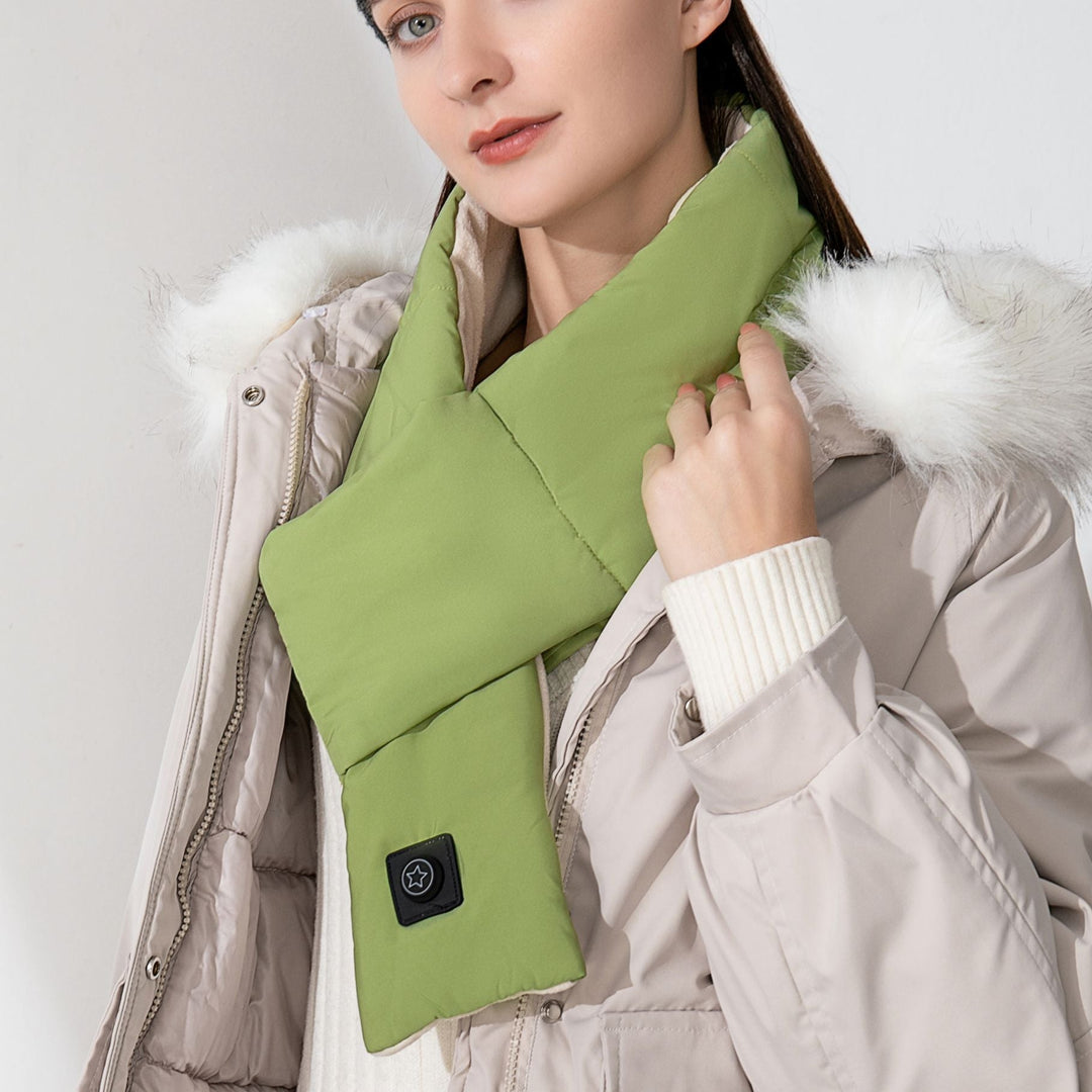 Plushley™ Cotton Heated Scarf with 3 Heat Levels and 7-Hour Battery