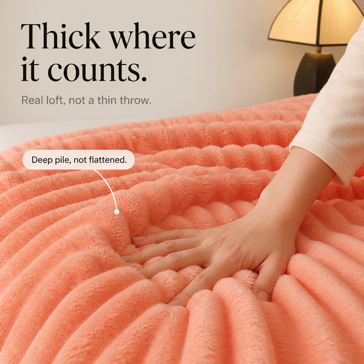 Two-Tone Reversible Plush Blanket – Fluffy Plush Meets Silky Velour