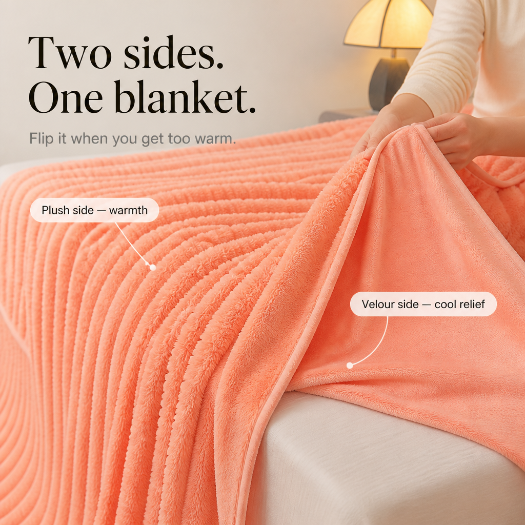 Two-Tone Reversible Plush Blanket – Fluffy Plush Meets Silky Velour
