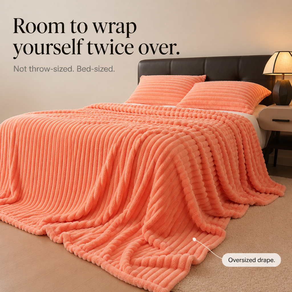 Two-Tone Reversible Plush Blanket – Fluffy Plush Meets Silky Velour