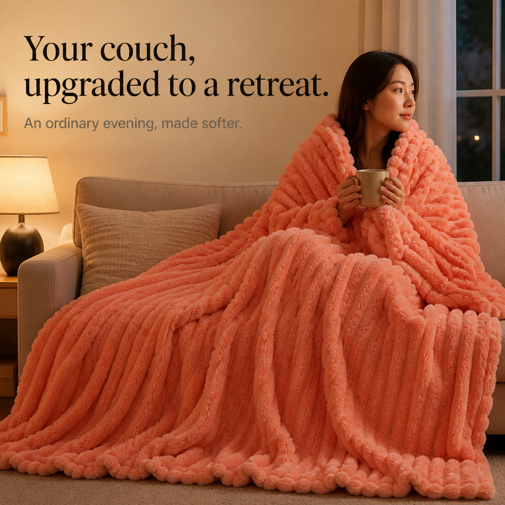 Two-Tone Reversible Plush Blanket – Fluffy Plush Meets Silky Velour