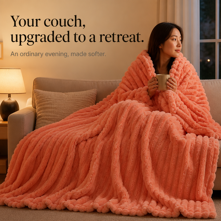Two-Tone Reversible Plush Blanket – Fluffy Plush Meets Silky Velour