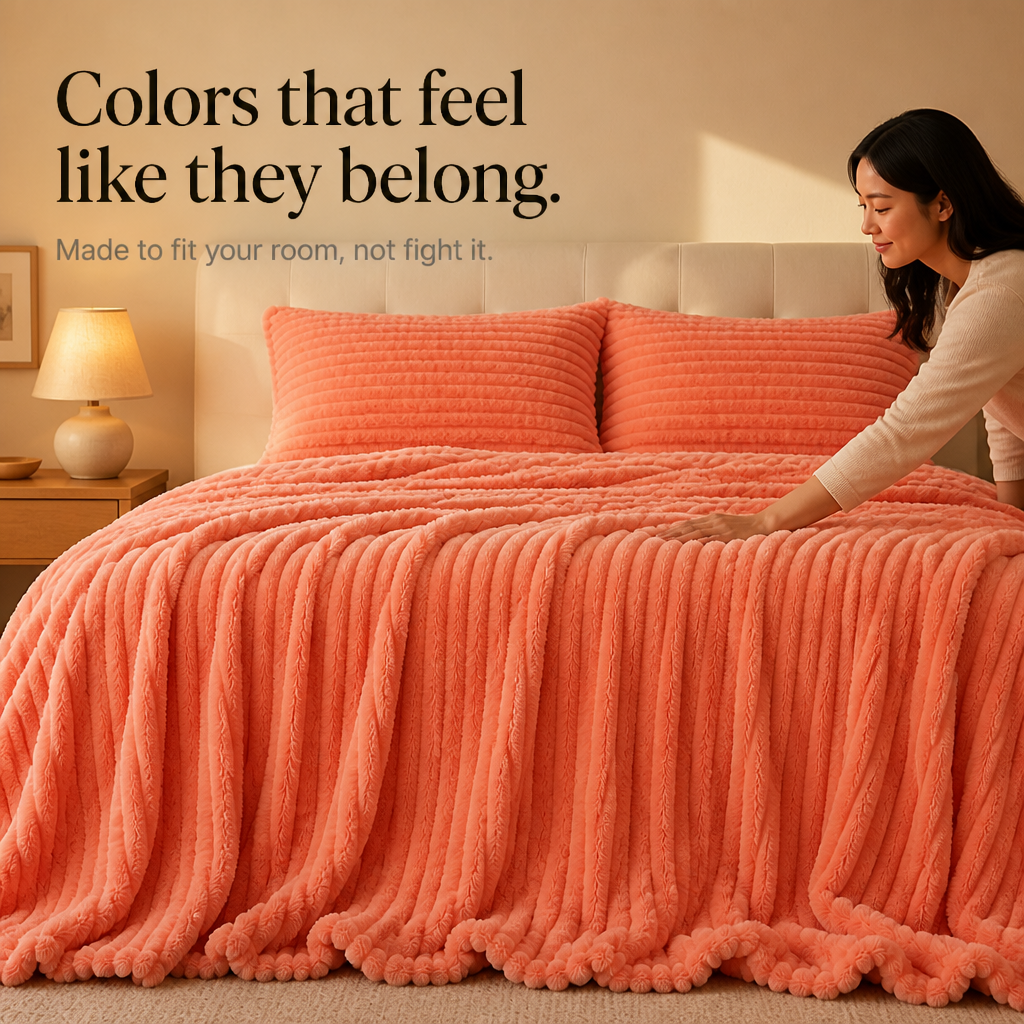 Two-Tone Reversible Plush Blanket – Fluffy Plush Meets Silky Velour