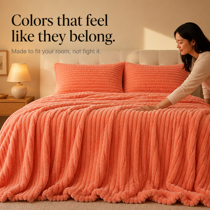 Two-Tone Reversible Plush Blanket – Fluffy Plush Meets Silky Velour