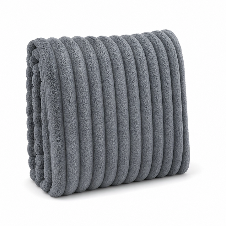 Soft Ribbed Fleece Throw Blanket That Won&