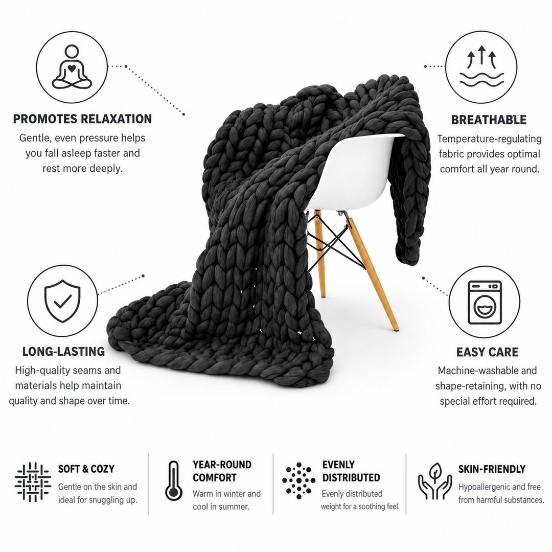 Evenly Weighted Breathable Blanket in Soft Faux Cashmere