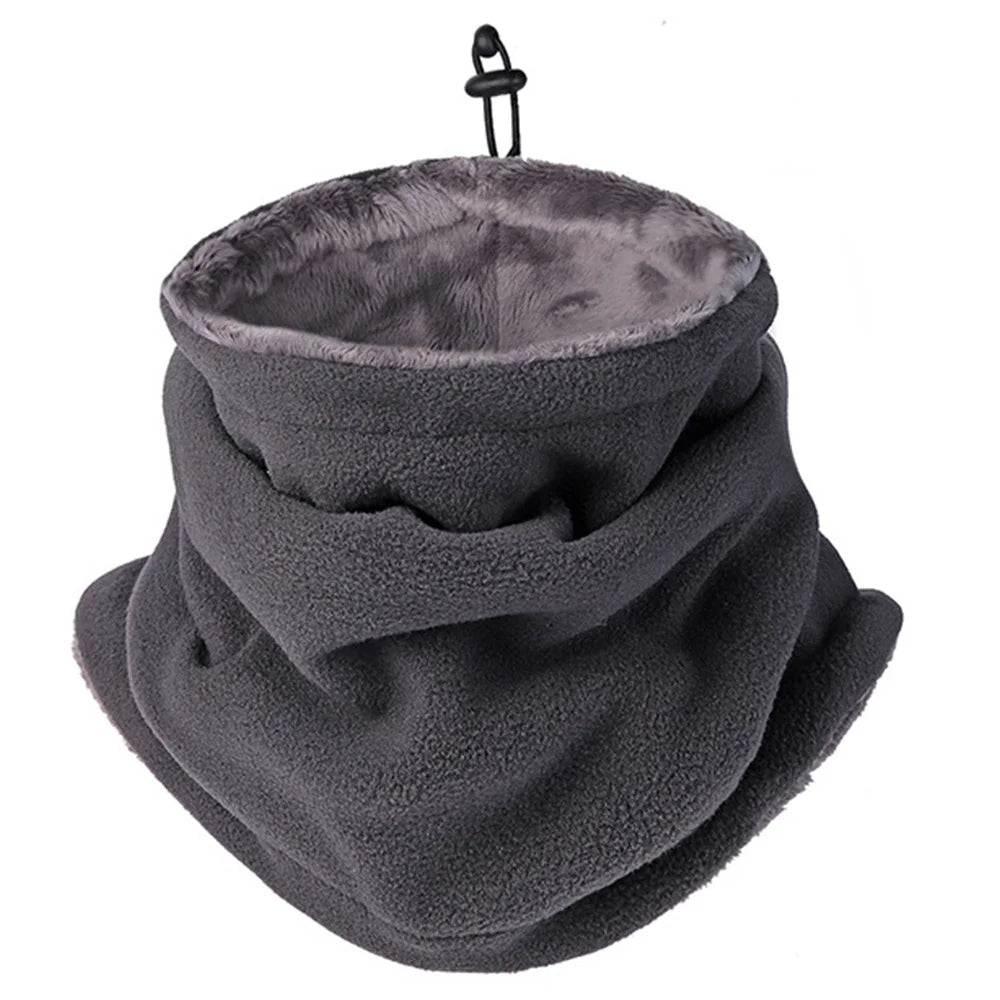 Fleece Balaclava Neck Warmer with Plush Lining and Adjustable Toggle