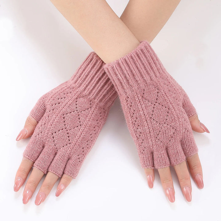 Soft Knit Fingerless Gloves with Snug Ribbed Cuffs
