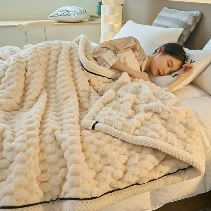 Plushley™ Thick Coral Fleece Blanket, Velvety Soft for Bed and Couch