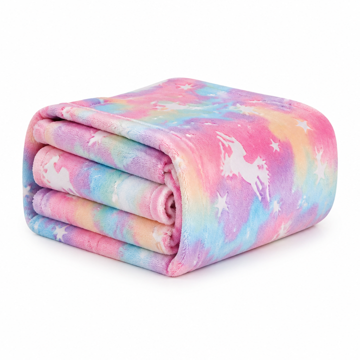 Glow-in-the-Dark Flannel Kids Blanket, No Batteries Required
