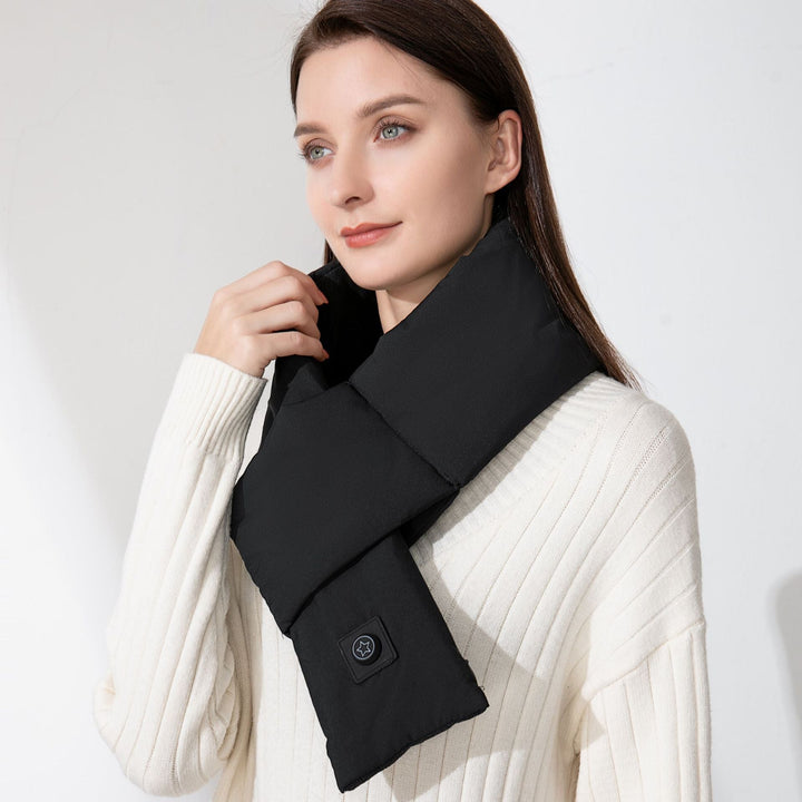 Plushley™ Cotton Heated Scarf with 3 Heat Levels and 7-Hour Battery
