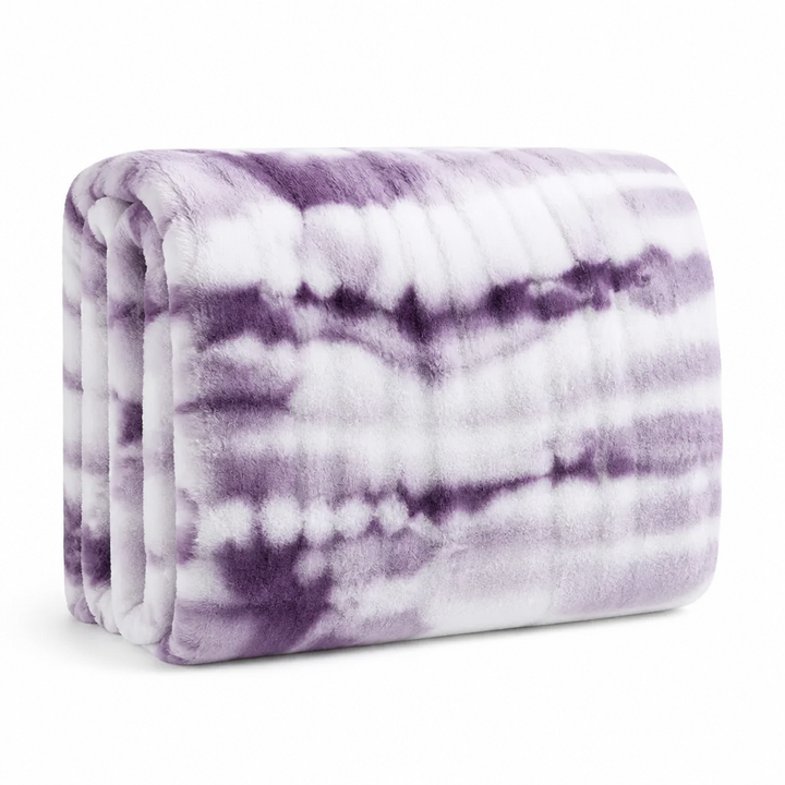 Plushley™ Swirl Tie-Dye Faux Fur Throw Blanket – Soft &amp; Breathable