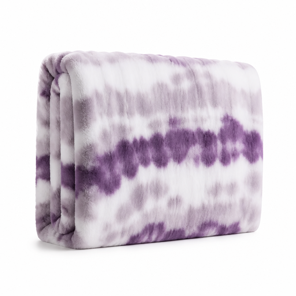 Reversible Swirl Faux Fur Throw With a Breathable Back