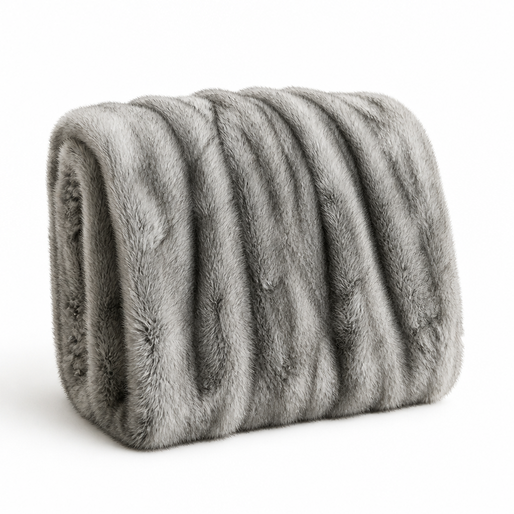 Fluffy Faux Fur Throw Blanket with Reinforced Edges
