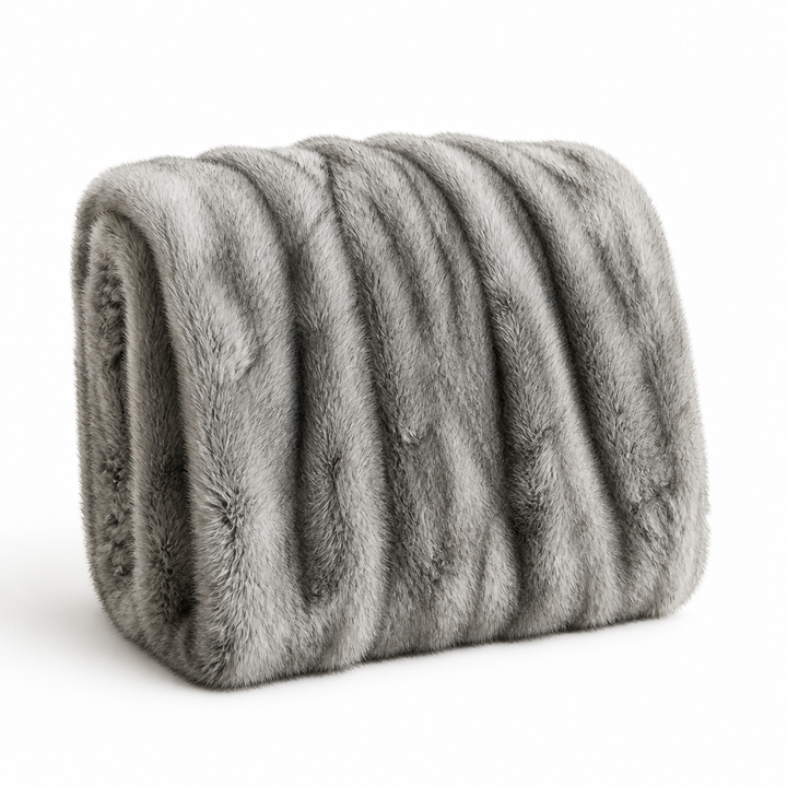 Fluffy Faux Fur Throw Blanket with Reinforced Edges