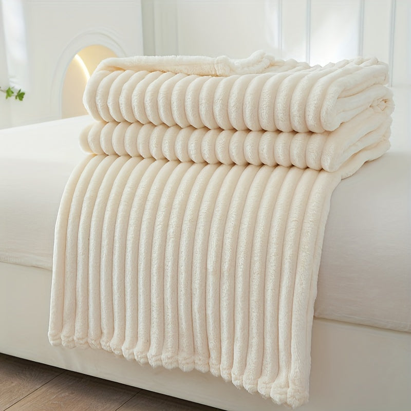 Soft Plush Blanket with Rib Pattern