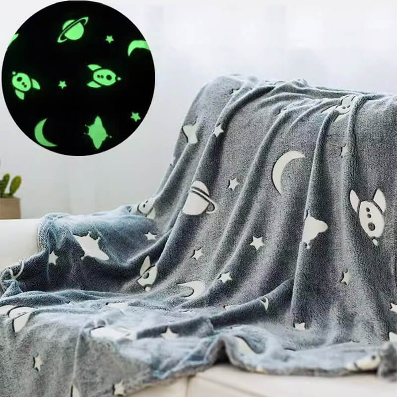 Glow-in-the-Dark Flannel Kids Blanket, No Batteries Required