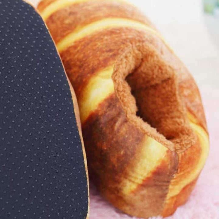 Toast Bread Winter Slippers with Fleece Lining and Ankle Cuff