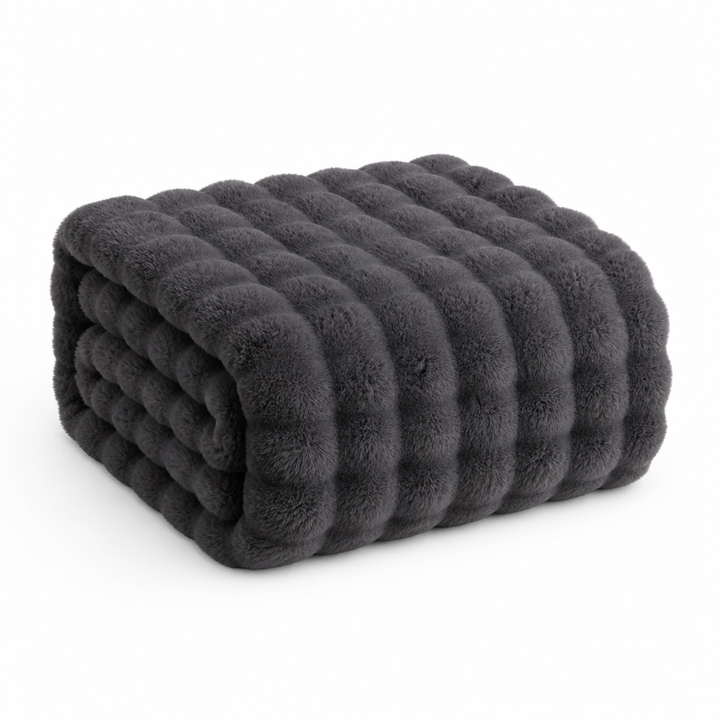 Plushley™ Ribbed Plush Knit Blanket, Soft, Warm and Machine Washable