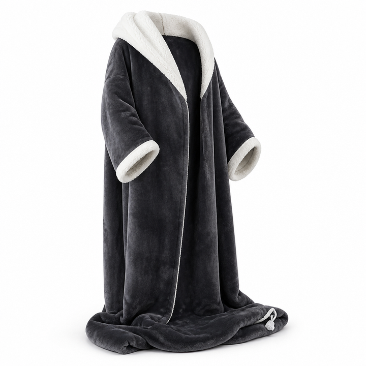 Plushley™ Heated Wearable Fleece Blanket with Sleeves, 50 x 70 in