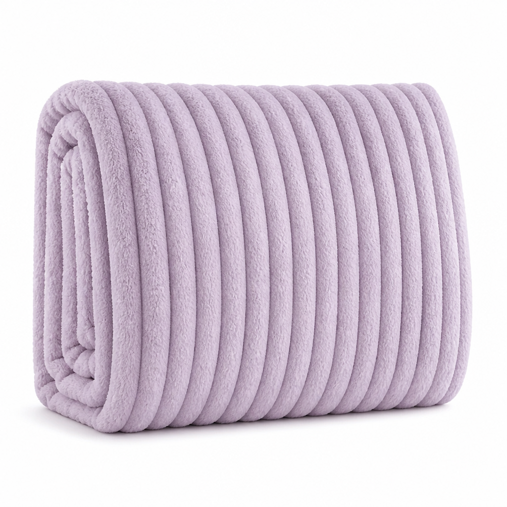 Soft Ribbed Fleece Throw Blanket That Won&