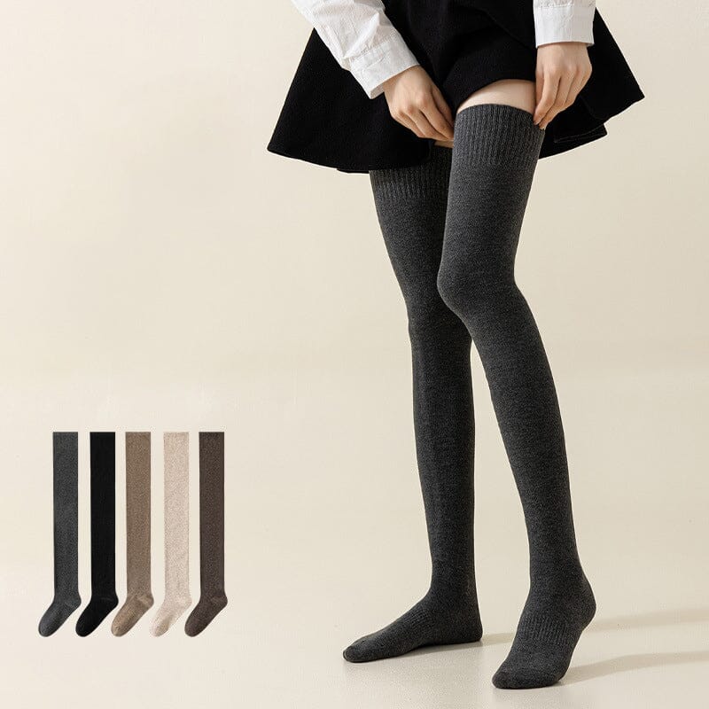 Thick Cotton Knee-High Socks for Warm, Breathable Comfort