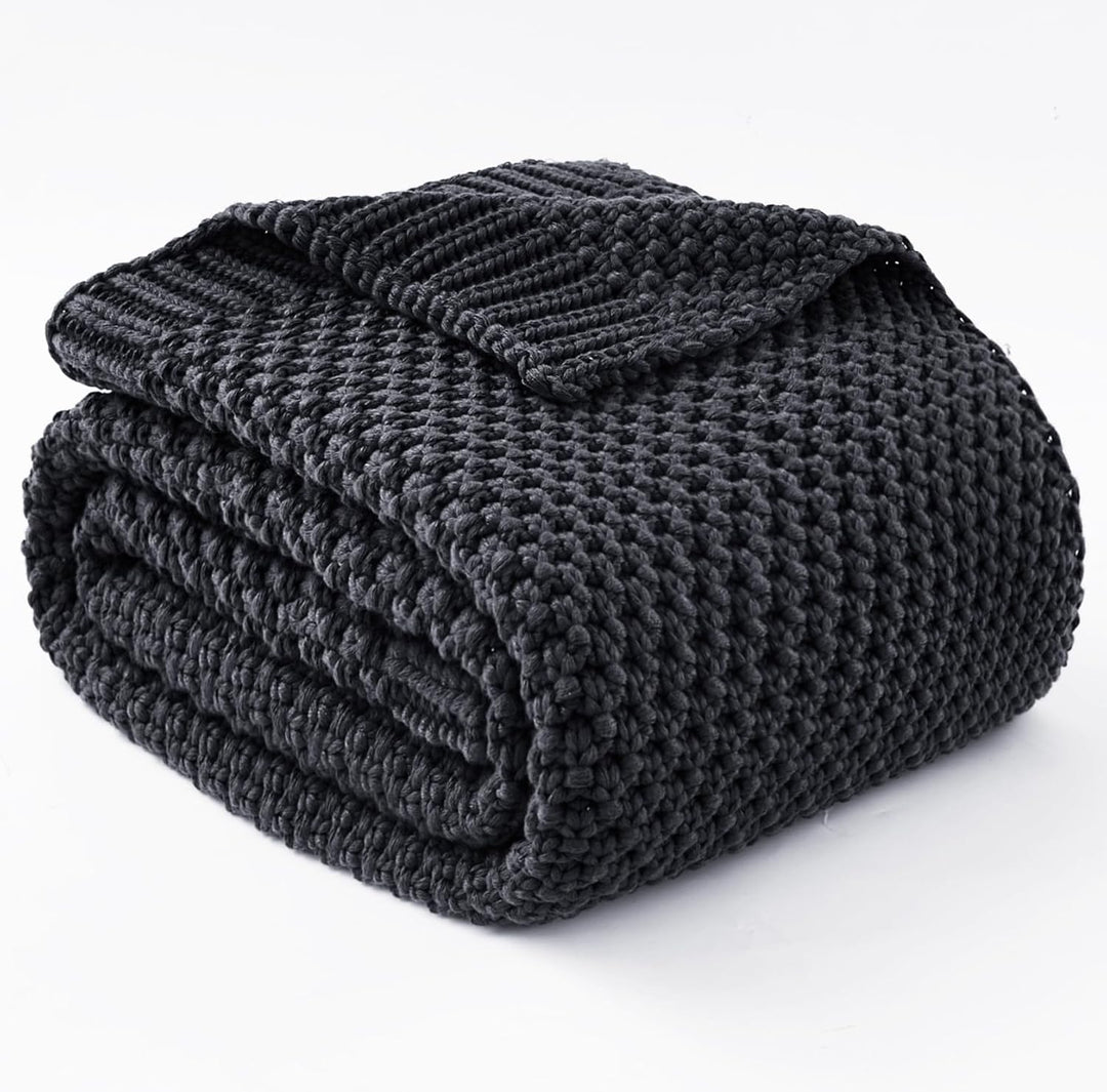 Cozy Comfort Knitted Weighted Blanket - Breathable Cooling Microfiber