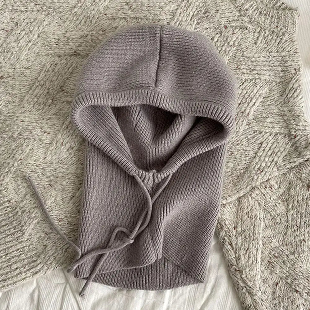 Knit Hooded Balaclava and Neck Warmer in Soft Cashmere Knit