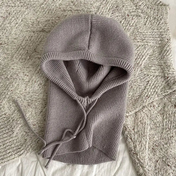 Knit Hooded Balaclava and Neck Warmer in Soft Cashmere Knit